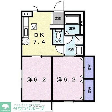 プリムヴェールBの物件間取画像